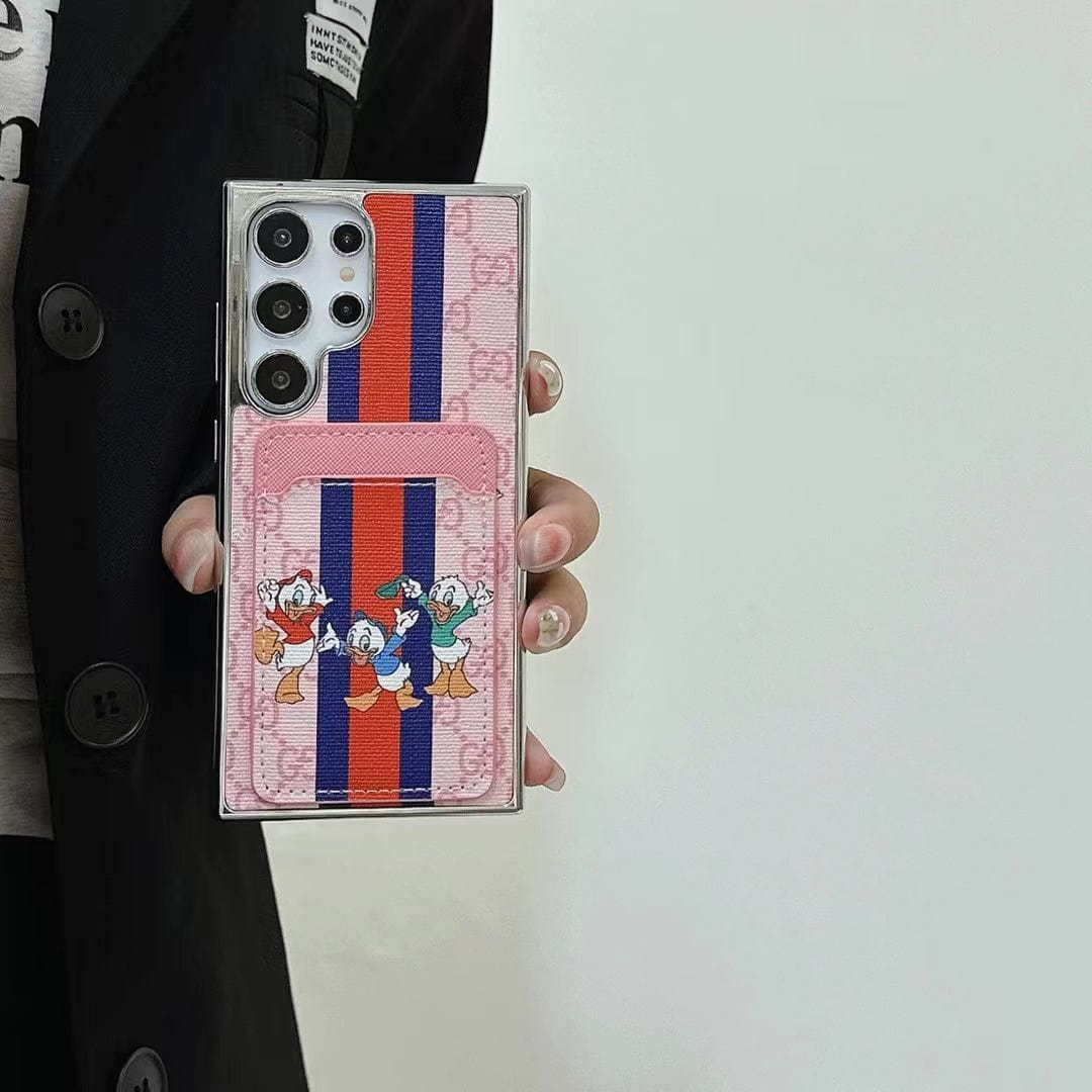 CherifCrochet Cartoon-Themed Designer Phone Case with Card Holder for Samsung S23 and S24
