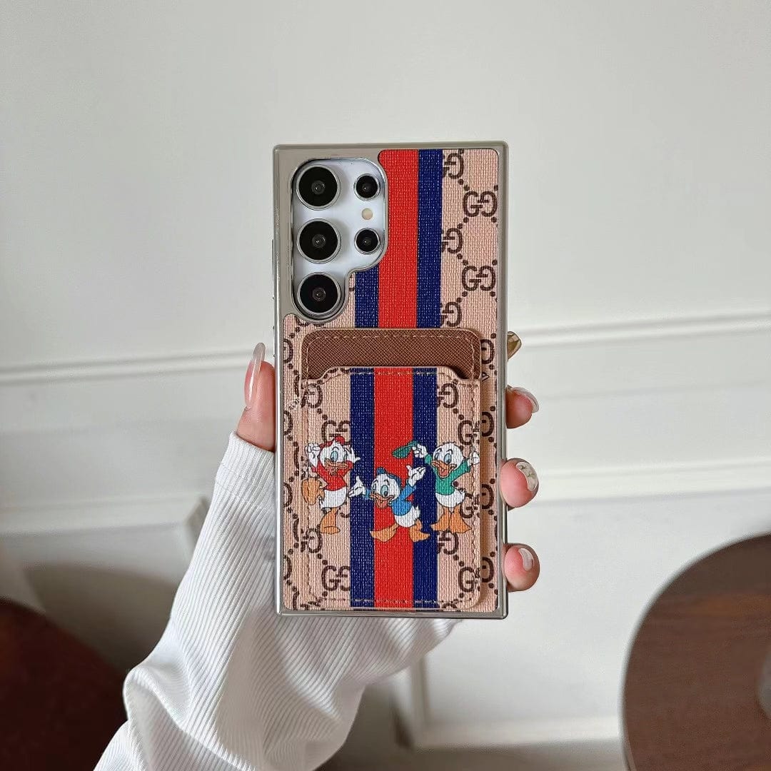CherifCrochet Cartoon-Themed Designer Phone Case with Card Holder for Samsung S23 and S24