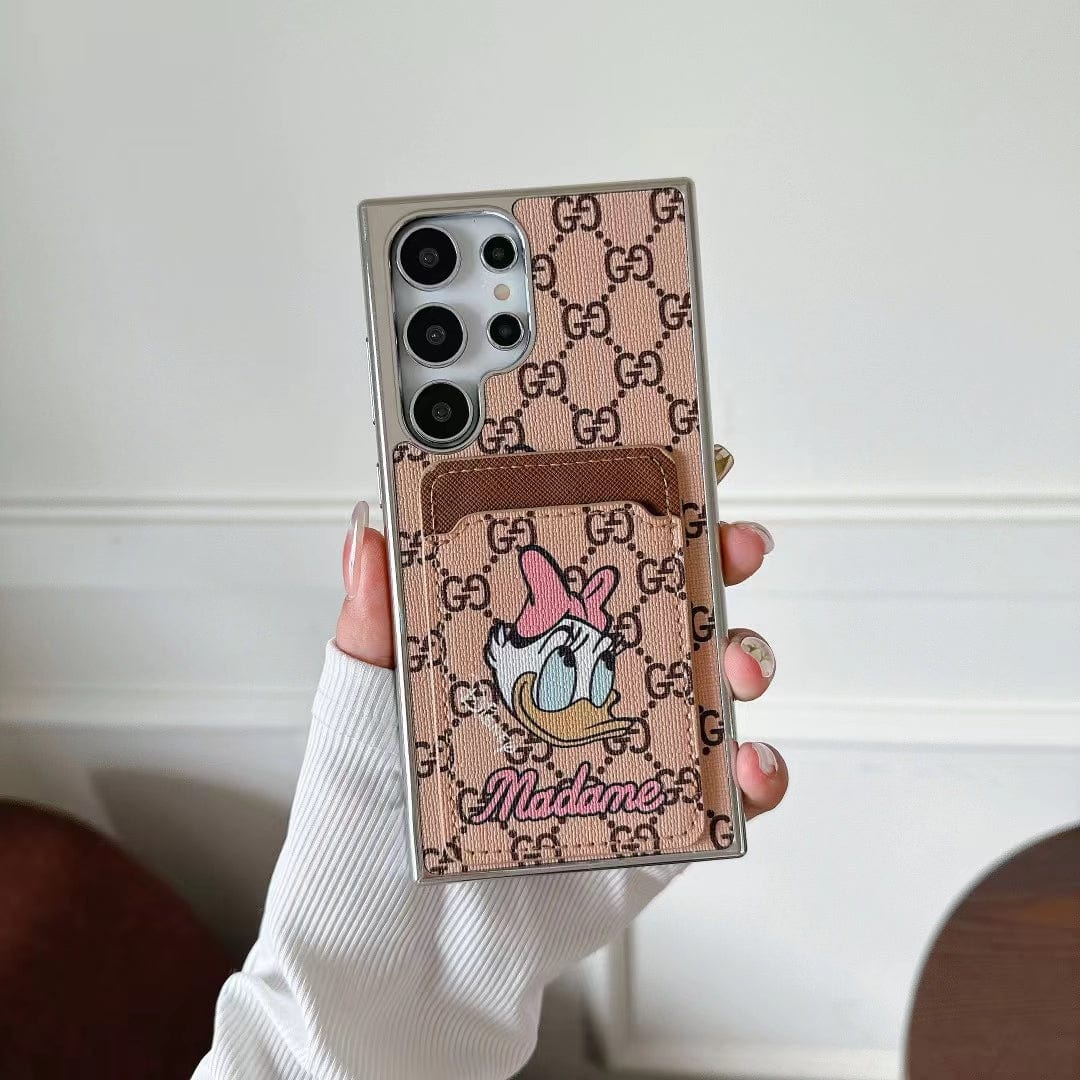 CherifCrochet Cartoon-Themed Designer Phone Case with Card Holder for Samsung S23 and S24