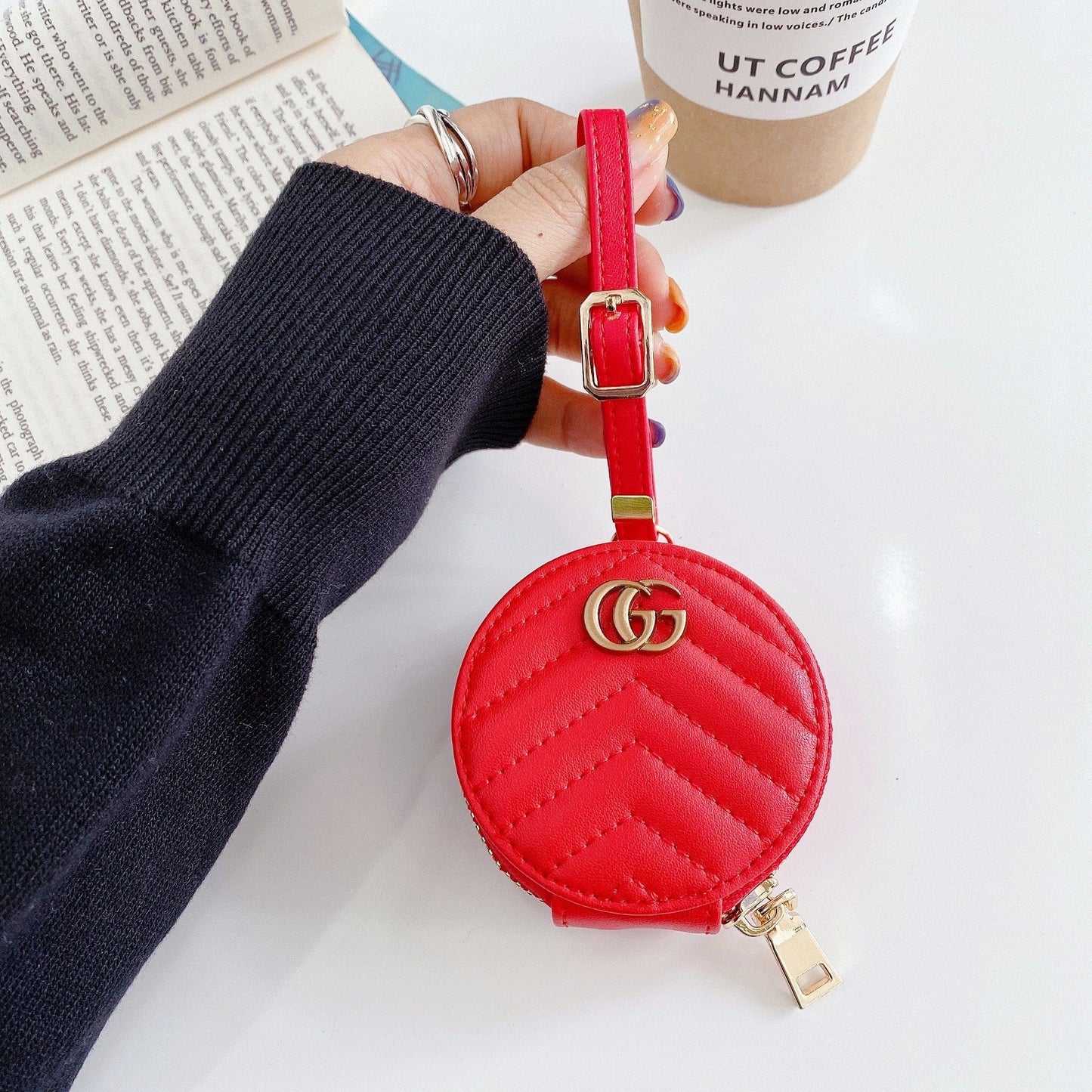 CherifCrochet Colorful Louis Vuitton And Gucci Airpods Pro Leather Bag
