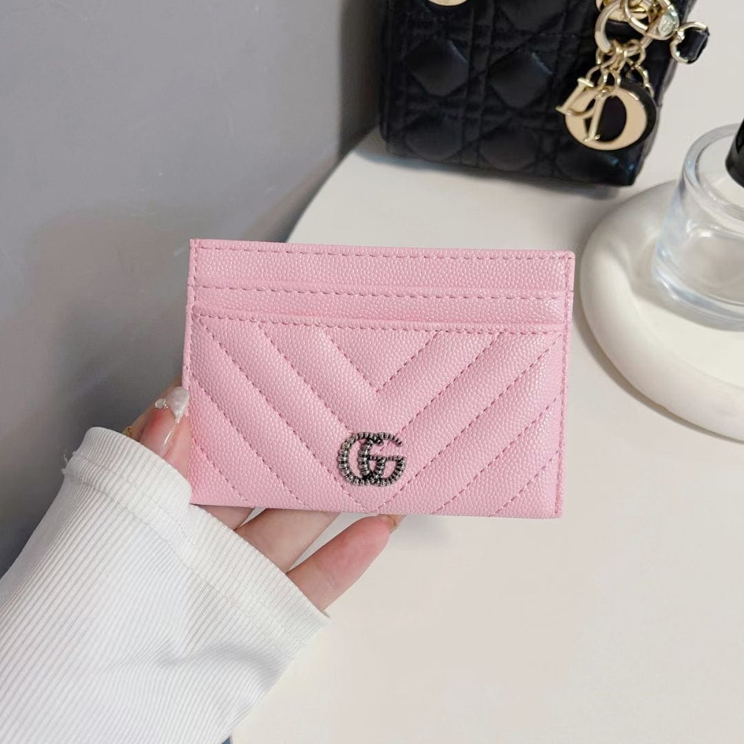 CherifCrochet Gucci Quilted Leather Card Holders Wallet with Double G Logo - Set of Six