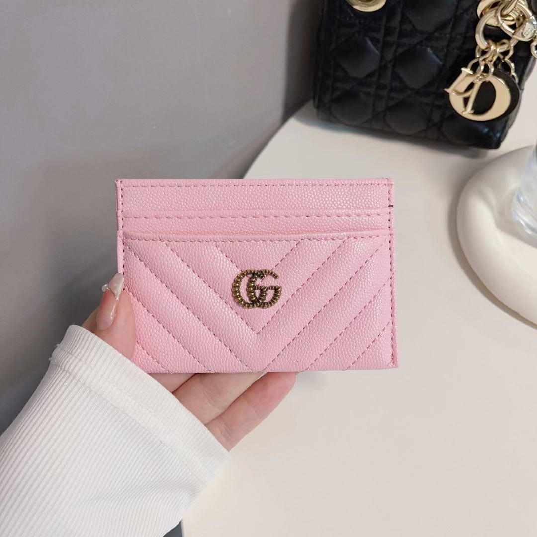 CherifCrochet Gucci Quilted Leather Card Holders Wallet with Double G Logo - Set of Six