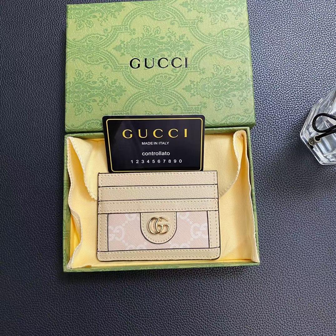 CherifCrochet Gucci Signature Leather Card Holder Wallet