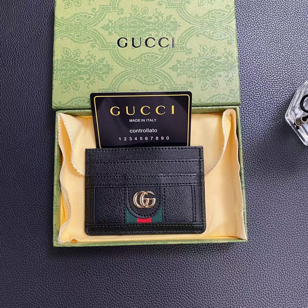 CherifCrochet Gucci Signature Leather Card Holder Wallet