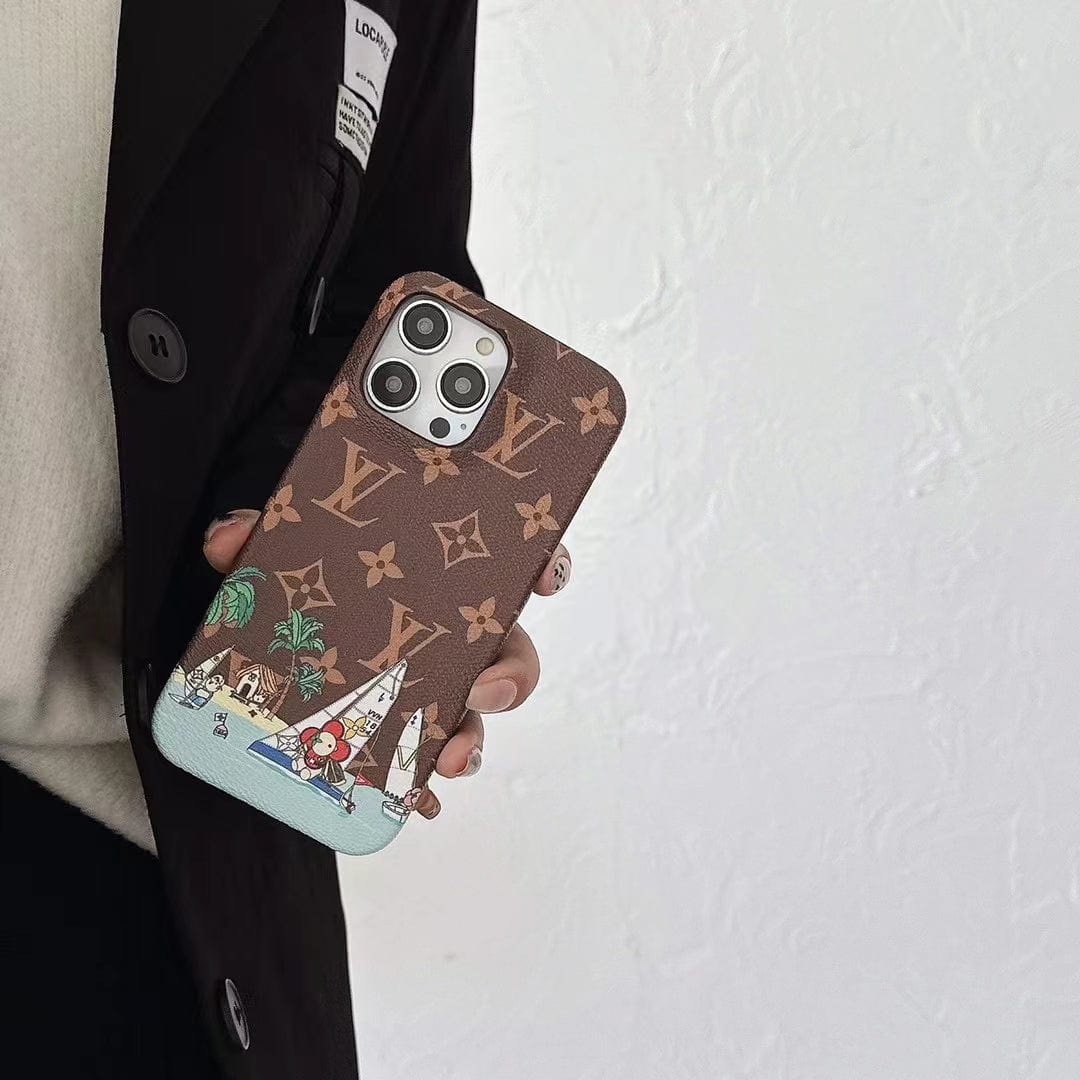 CherifCrochet iPhone 12 - 15 Pro Max Luxury Leather Phone Case With Phone Protective Cover
