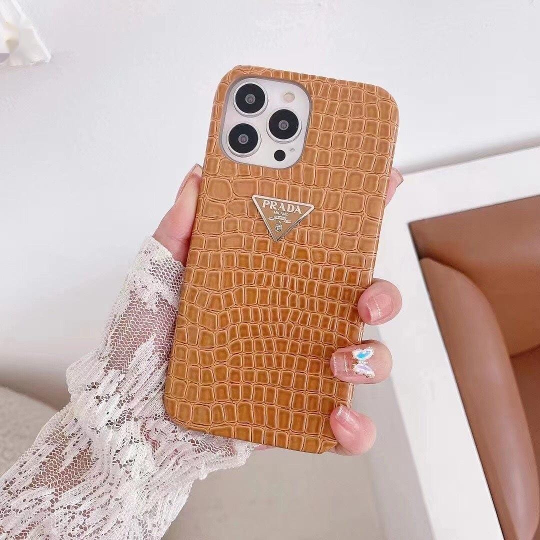 CherifCrochet Leather Prada iPhone 15 Cases | Prada Phone Case for iPhone 15