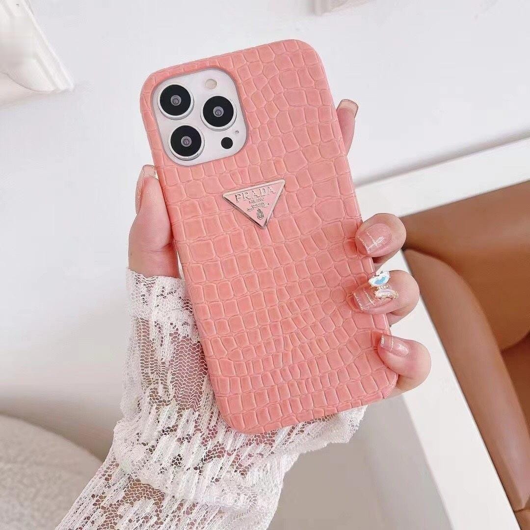 CherifCrochet Leather Prada iPhone 15 Cases | Prada Phone Case for iPhone 15