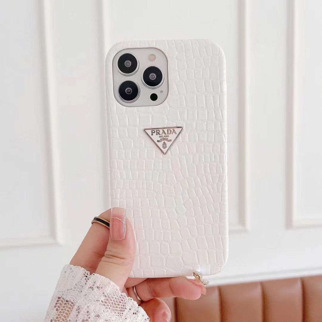 CherifCrochet Leather Prada iPhone 15 Cases | Prada Phone Case for iPhone 15