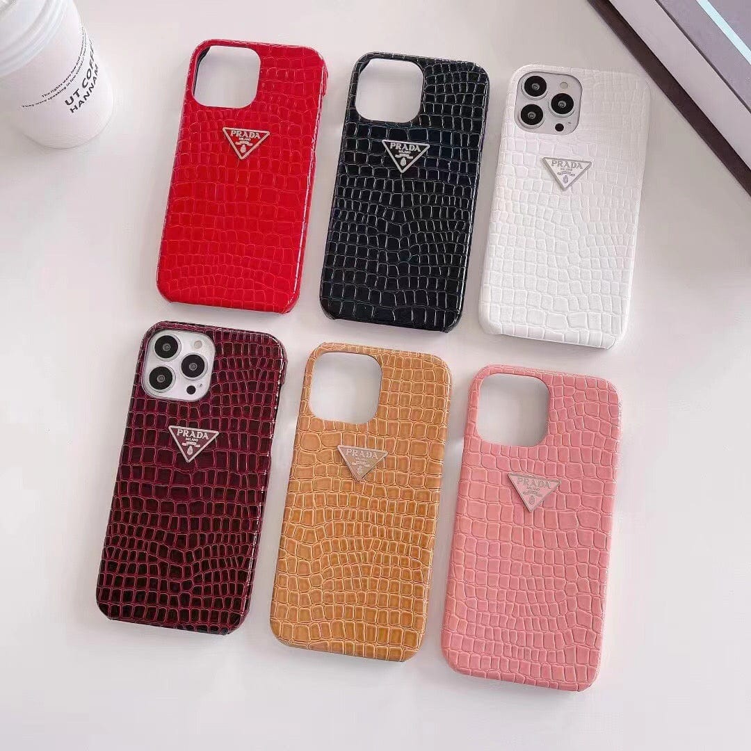 CherifCrochet Leather Prada iPhone 15 Cases | Prada Phone Case for iPhone 15