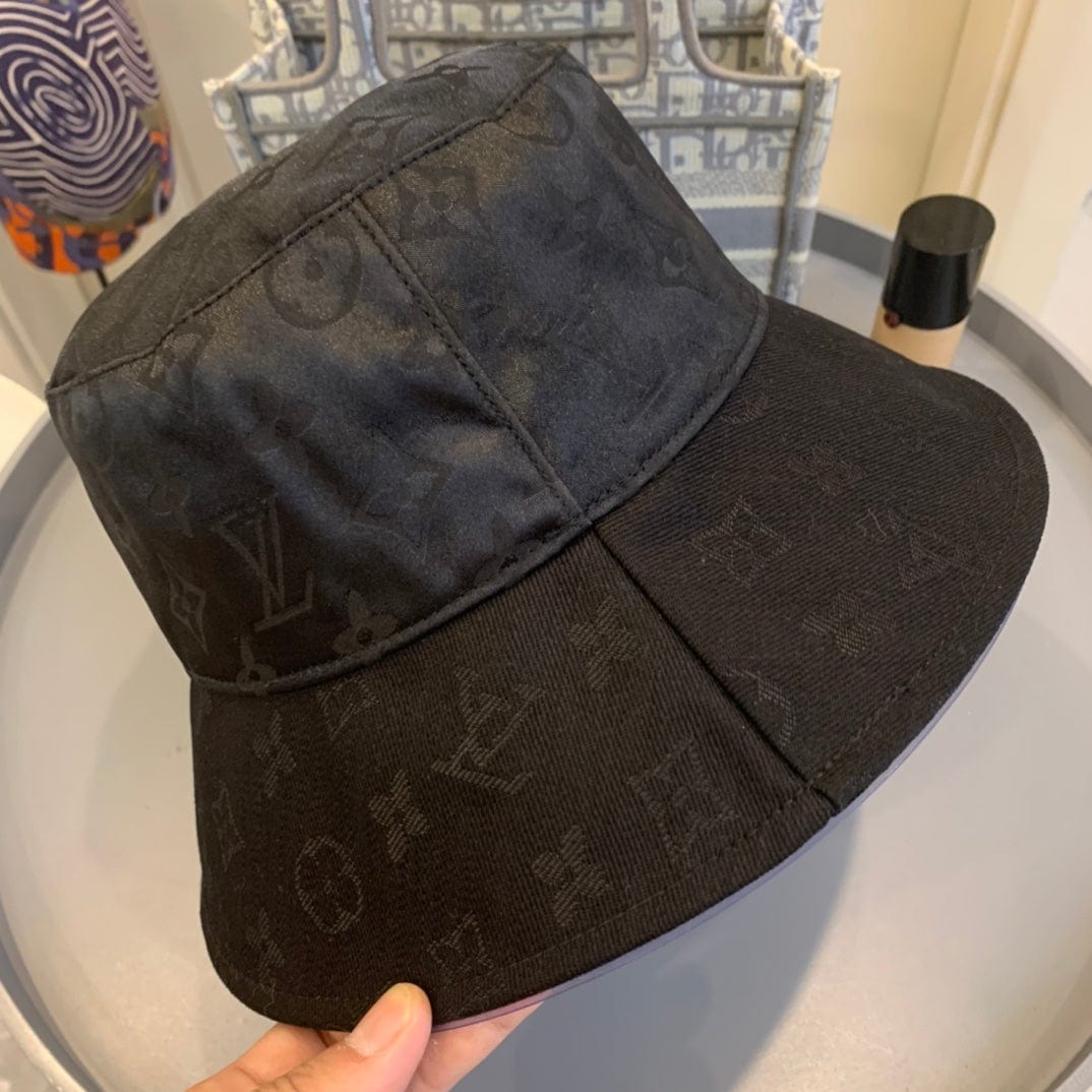 CherifCrochet Louis Vuitton Classic Black Monogram Bucket Hat