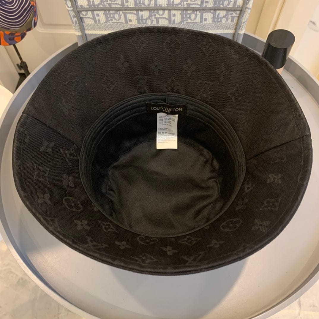 CherifCrochet Louis Vuitton Classic Black Monogram Bucket Hat