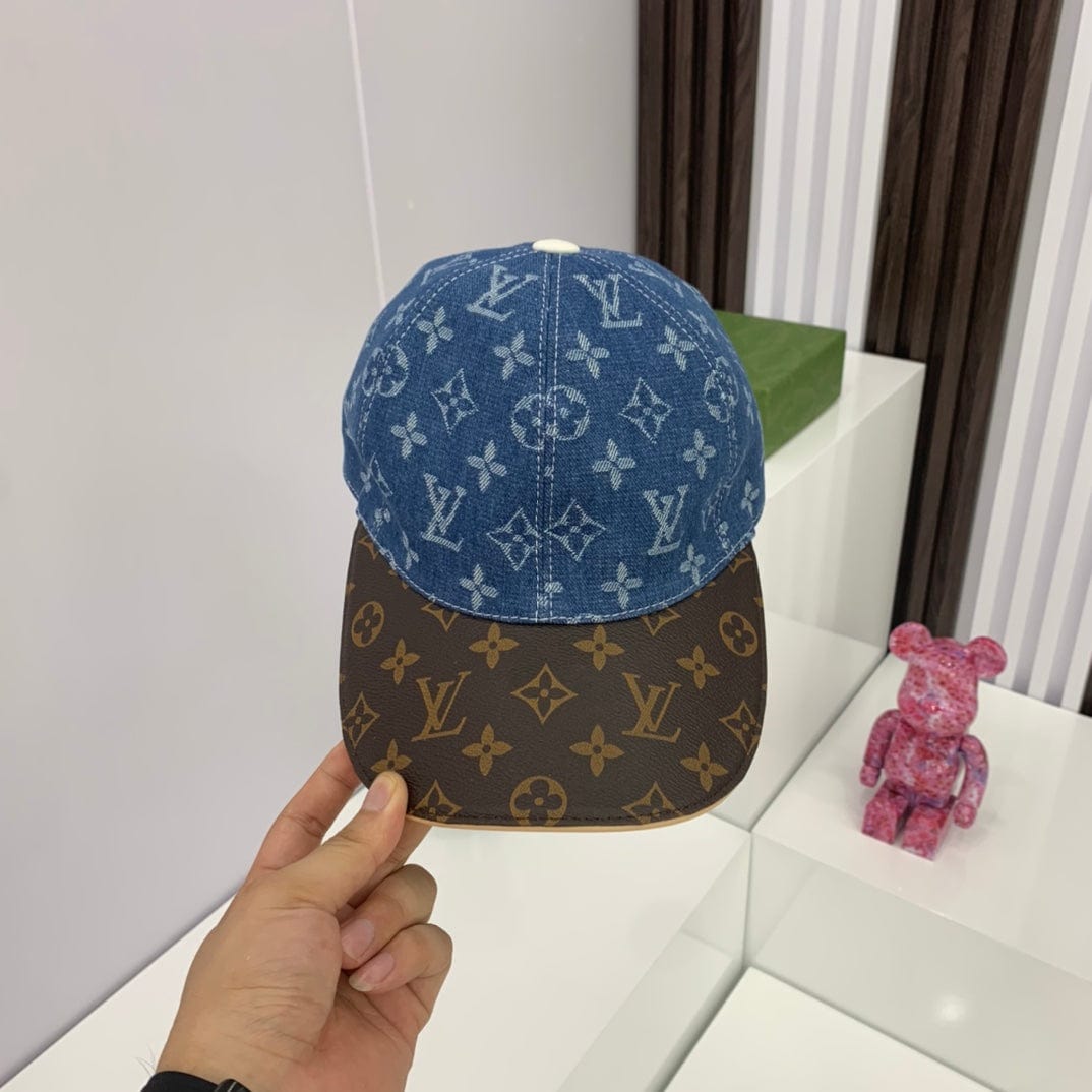 CherifCrochet Louis Vuitton Denim and Monogram Leather Cap