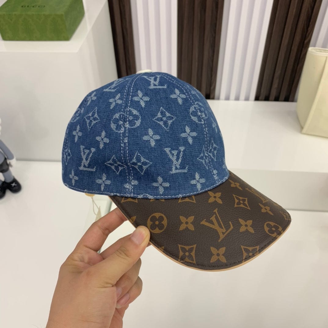 CherifCrochet Louis Vuitton Denim and Monogram Leather Cap