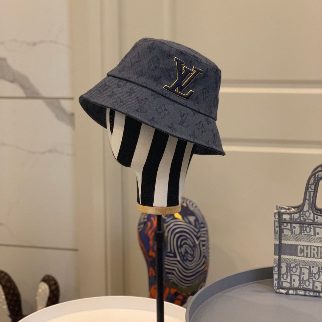 CherifCrochet Louis Vuitton Embroidered Monogram Denim Bucket Hat