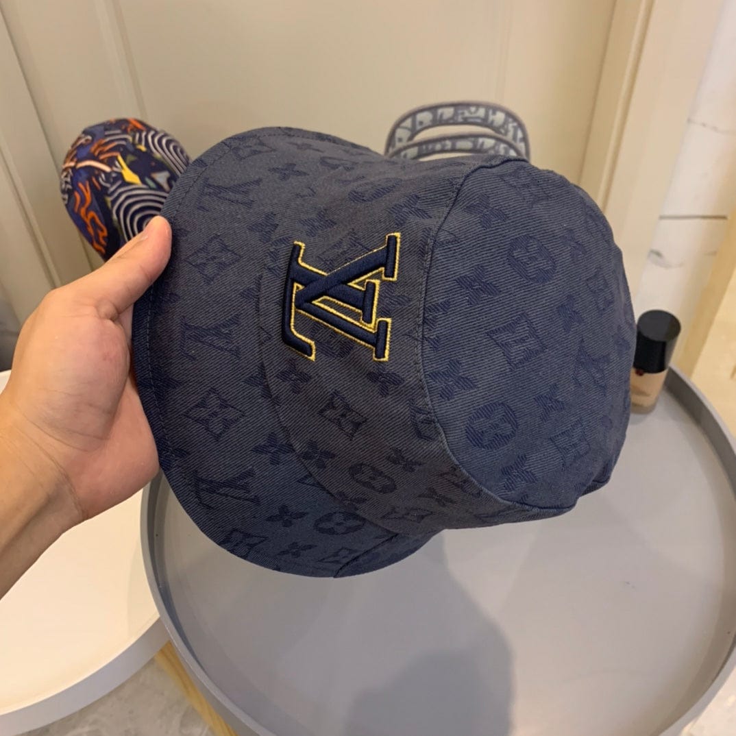 CherifCrochet Louis Vuitton Embroidered Monogram Denim Bucket Hat