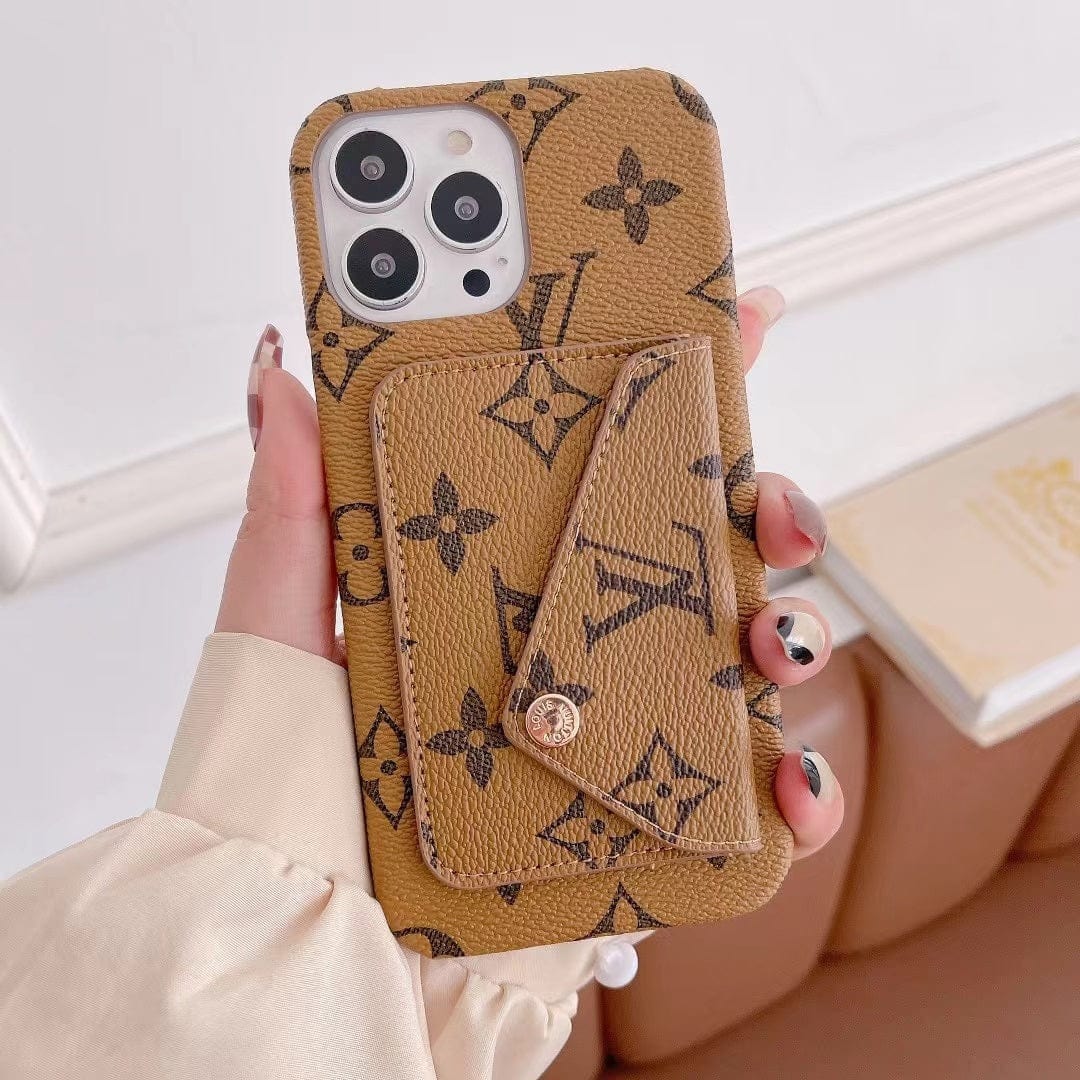 CherifCrochet Louis Vuitton Leather Back Pocket Phone Case for iPhone 14