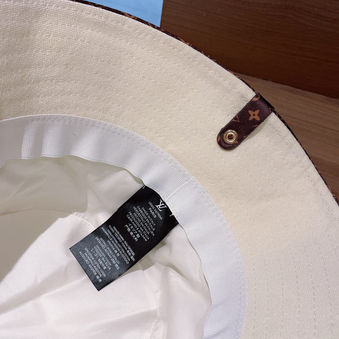 CherifCrochet Louis Vuitton Monogram Bucket Hat with Floral Appliqué