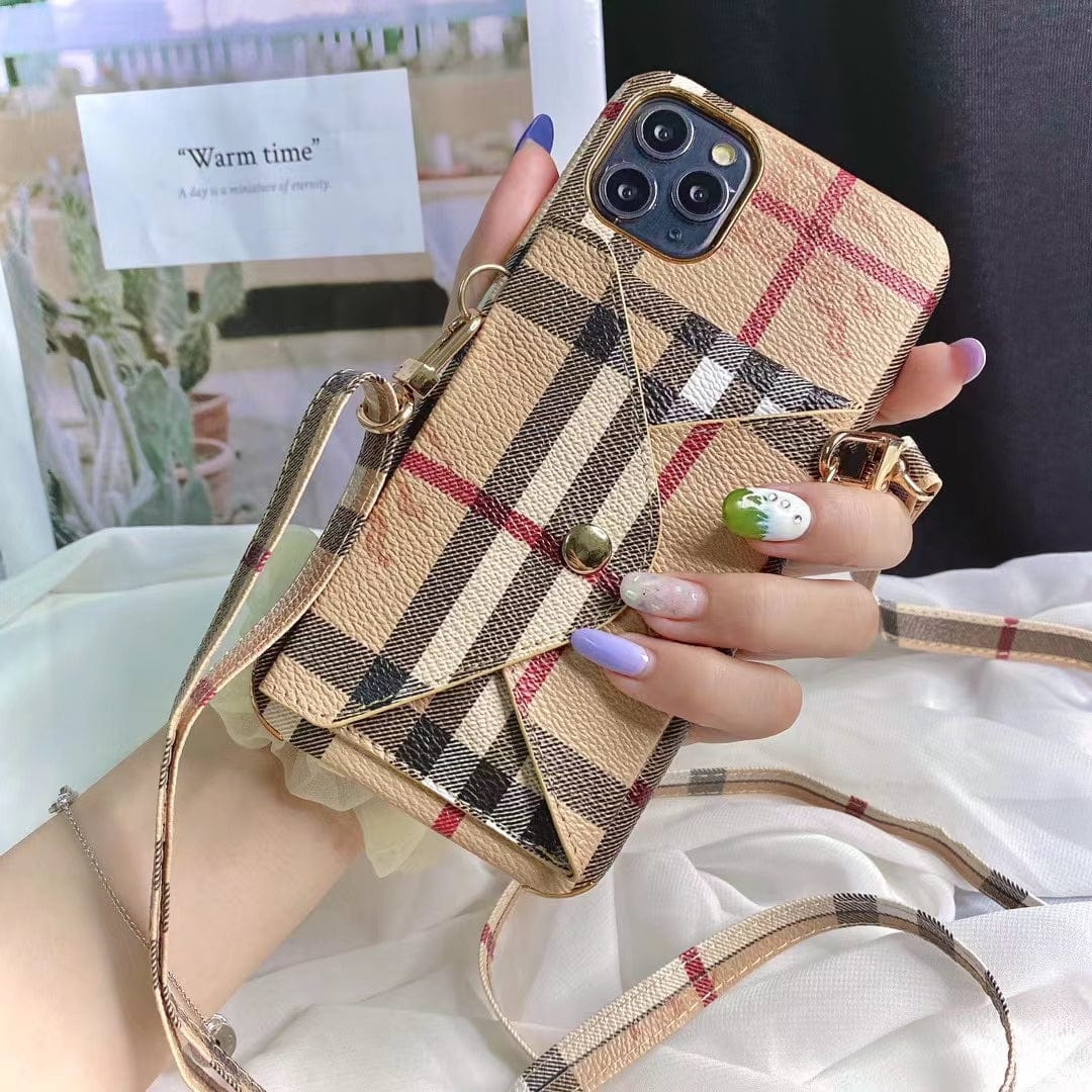 CherifCrochet Luxury iPhone 12 - 15 Pro Max Slim Shockproof Case With Card Holder