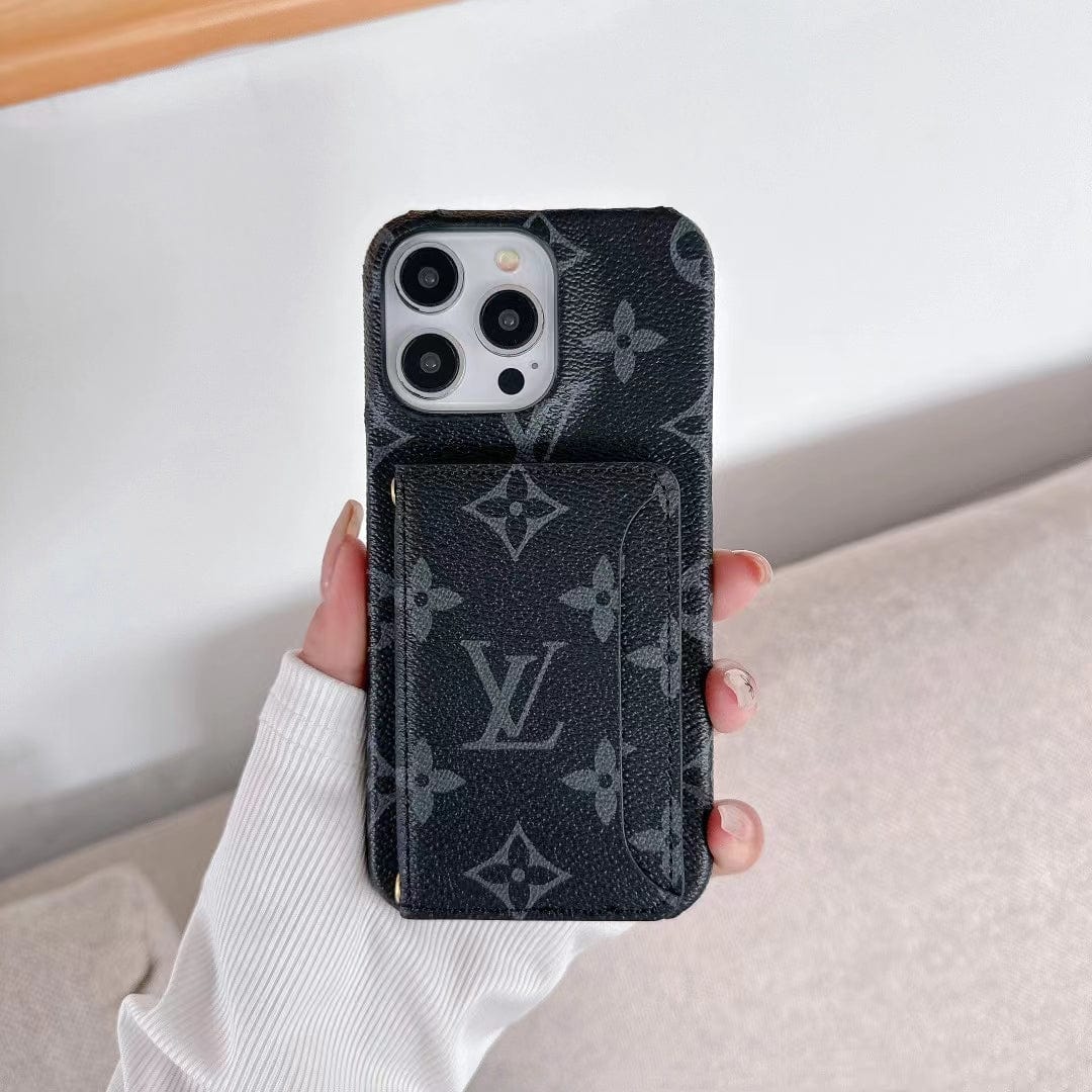 Ibesal Jewelry Classic Louis Vuitton iPhone 15 Case with Integrated Wallet