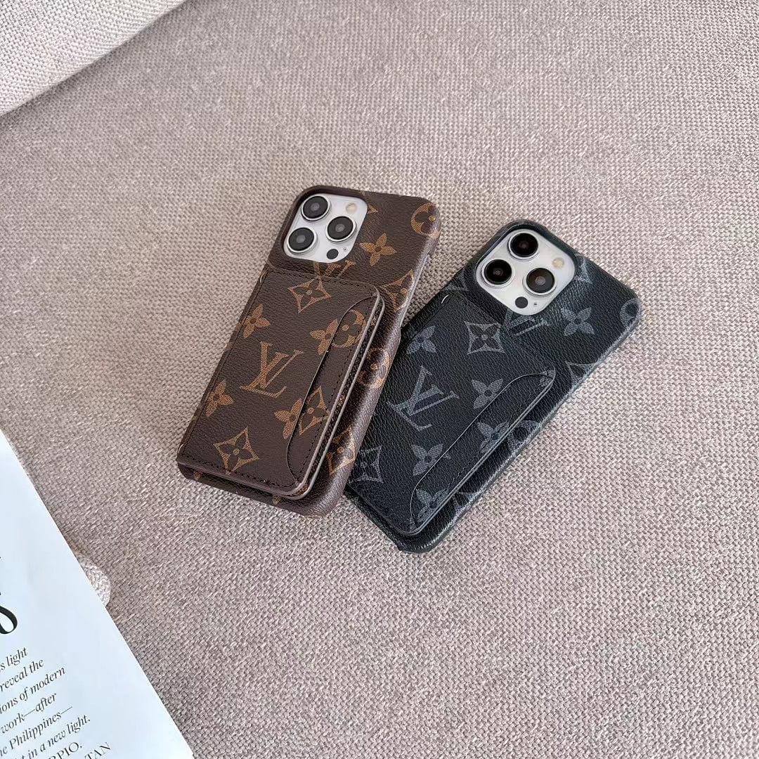Ibesal Jewelry Classic Louis Vuitton iPhone 15 Case with Integrated Wallet