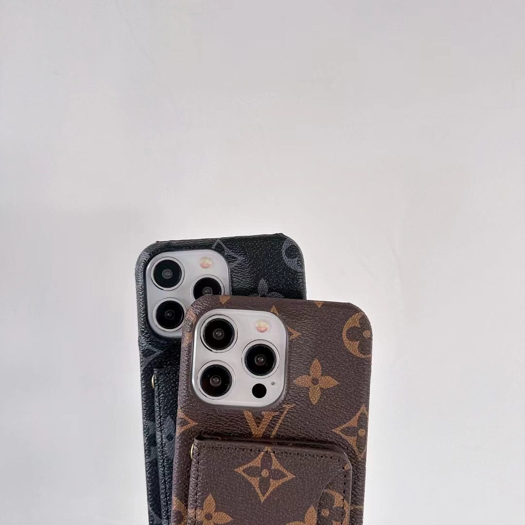 Ibesal Jewelry Classic Louis Vuitton iPhone 15 Case with Integrated Wallet