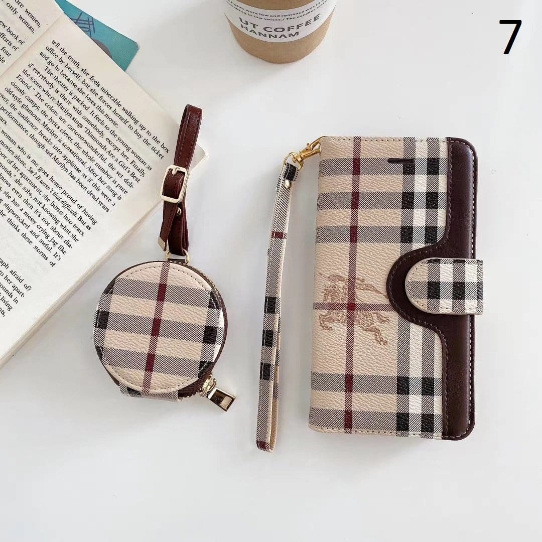 Ibesal Jewelry Leather Folio Louis Vuitton And Gucci iPhone Case for iphone 12, iphone 13 + FREE AIRPODS PRO CASE