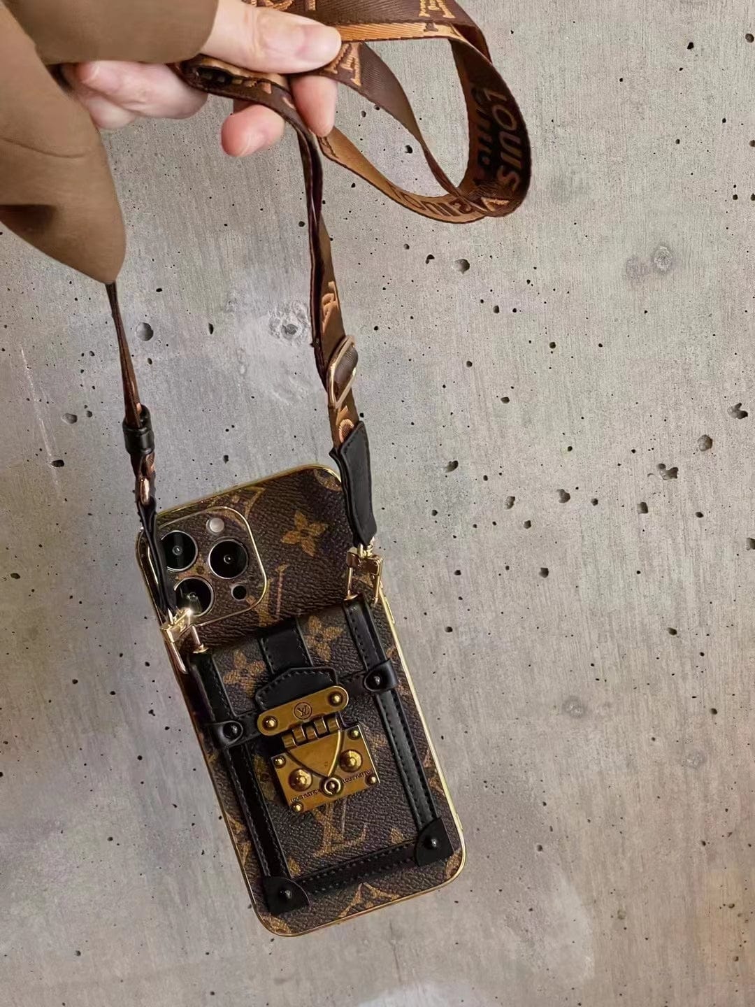 Ibesal Jewelry Louis Vuitton Luxury iPhone 15 Wallet Case