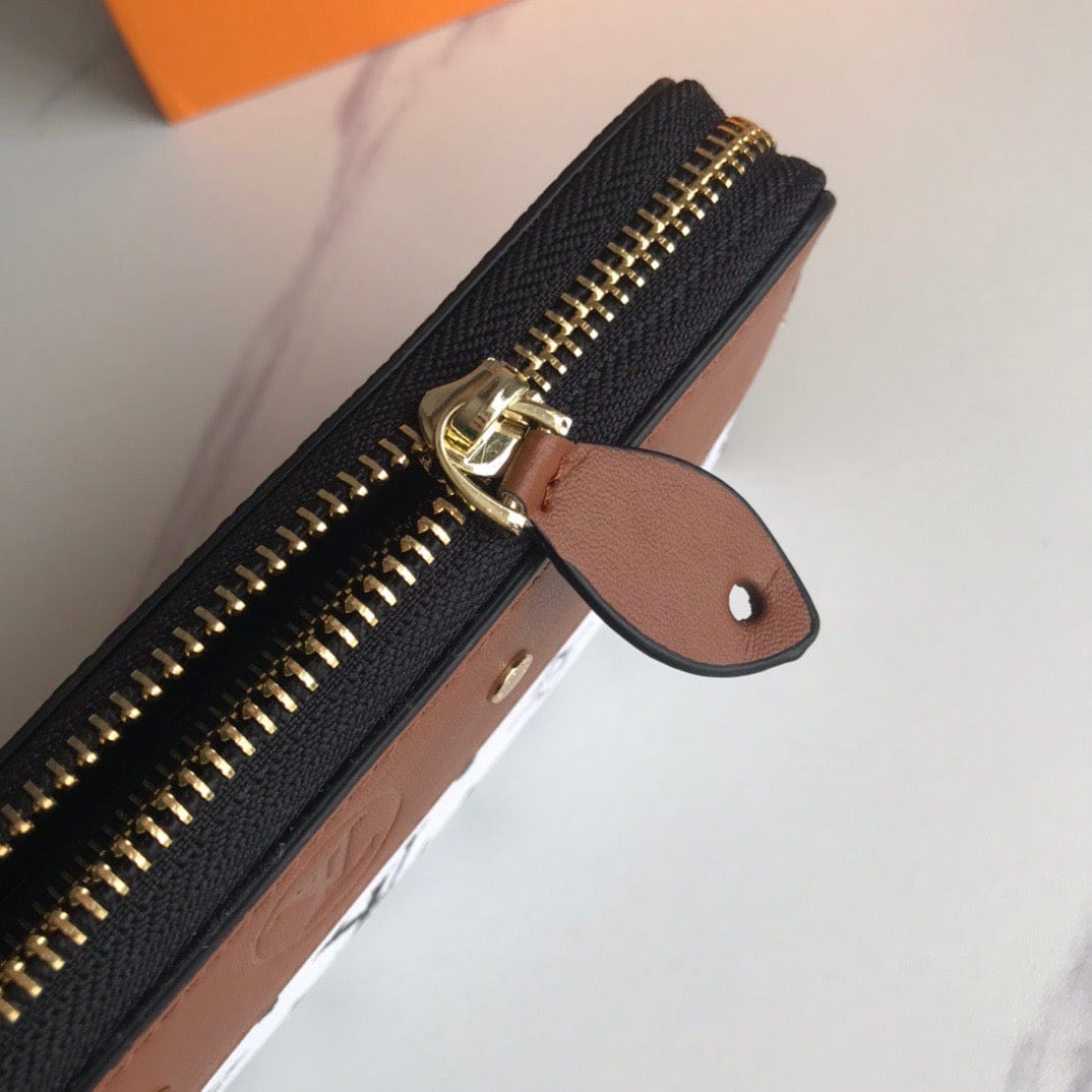 Tunde Store Chocolate Louis Vuitton Leather Zipper Wallet