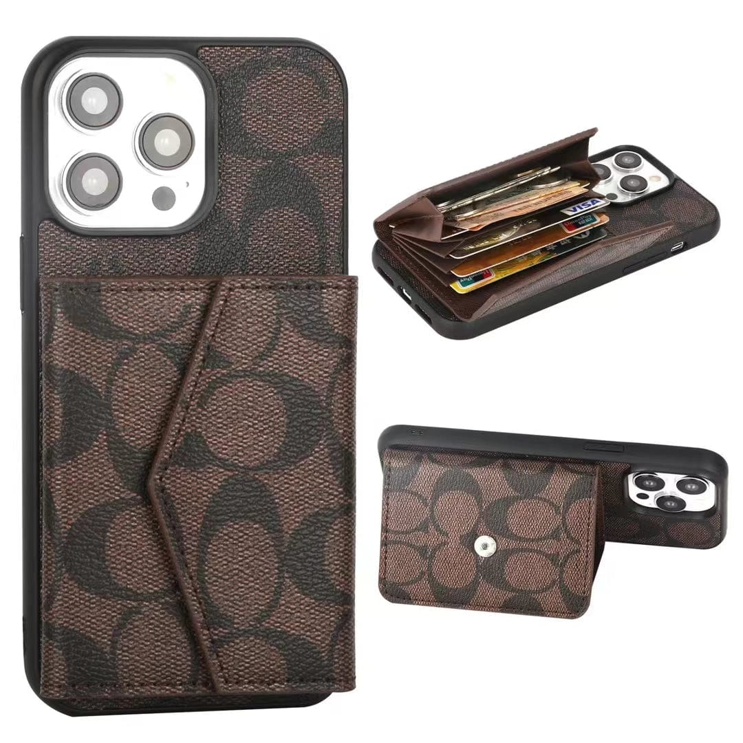 Tunde Store Coach Signature iPhone Case with Card Holder – Available for iPhone 11 to iPhone 16