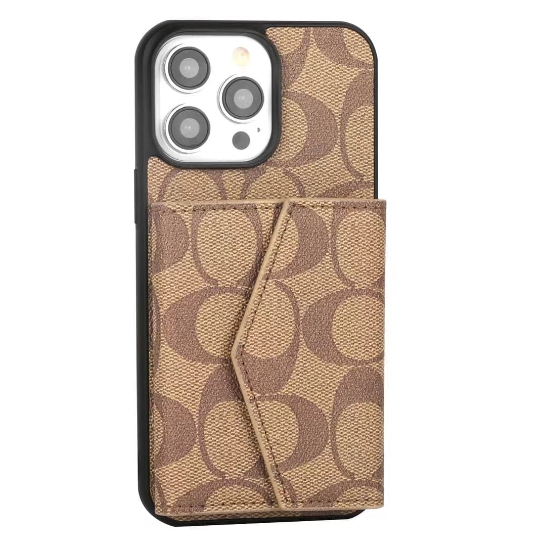 Tunde Store Coach Signature iPhone Case with Card Holder – Available for iPhone 11 to iPhone 16