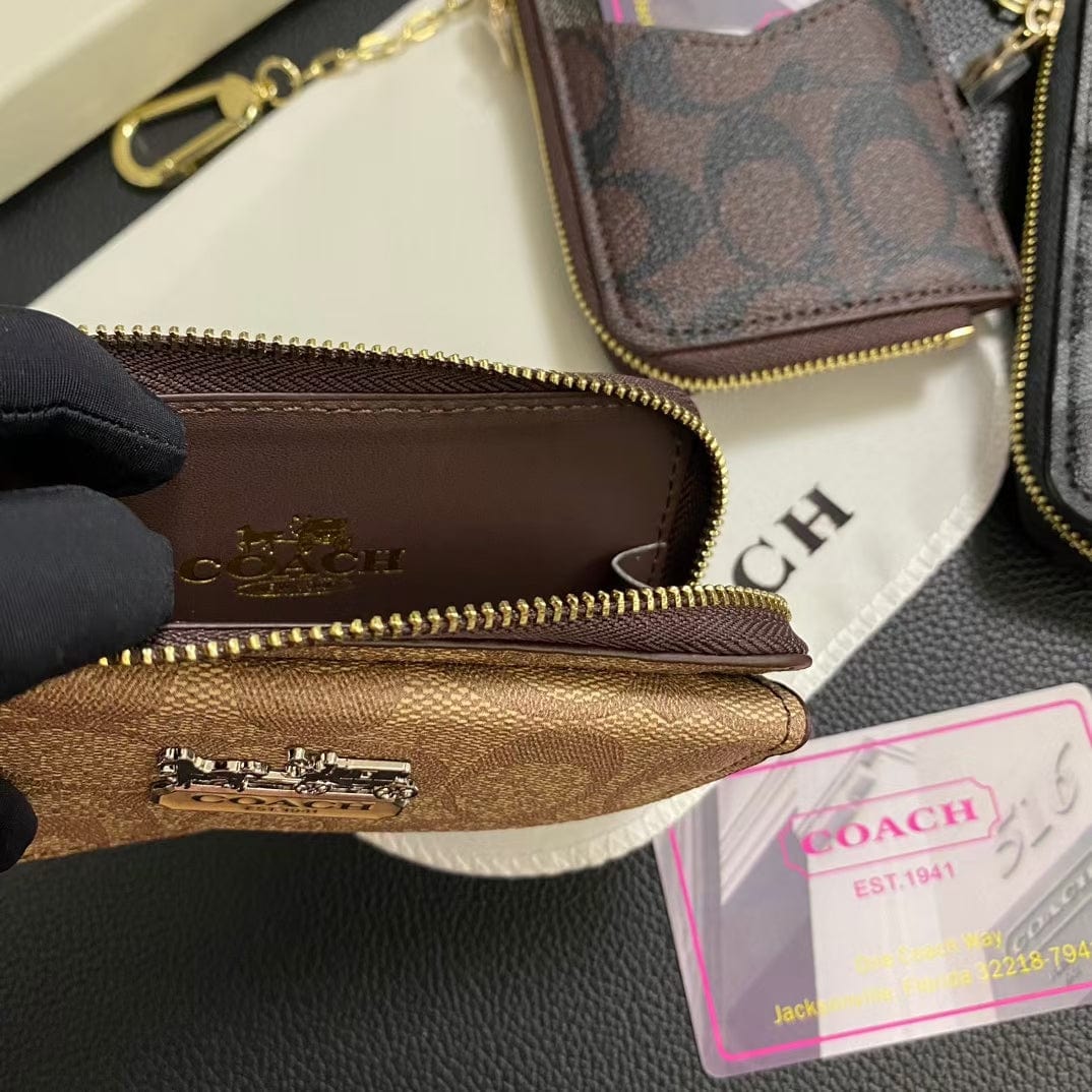 Tunde Store Coach Signature Mini Wallet with Chain