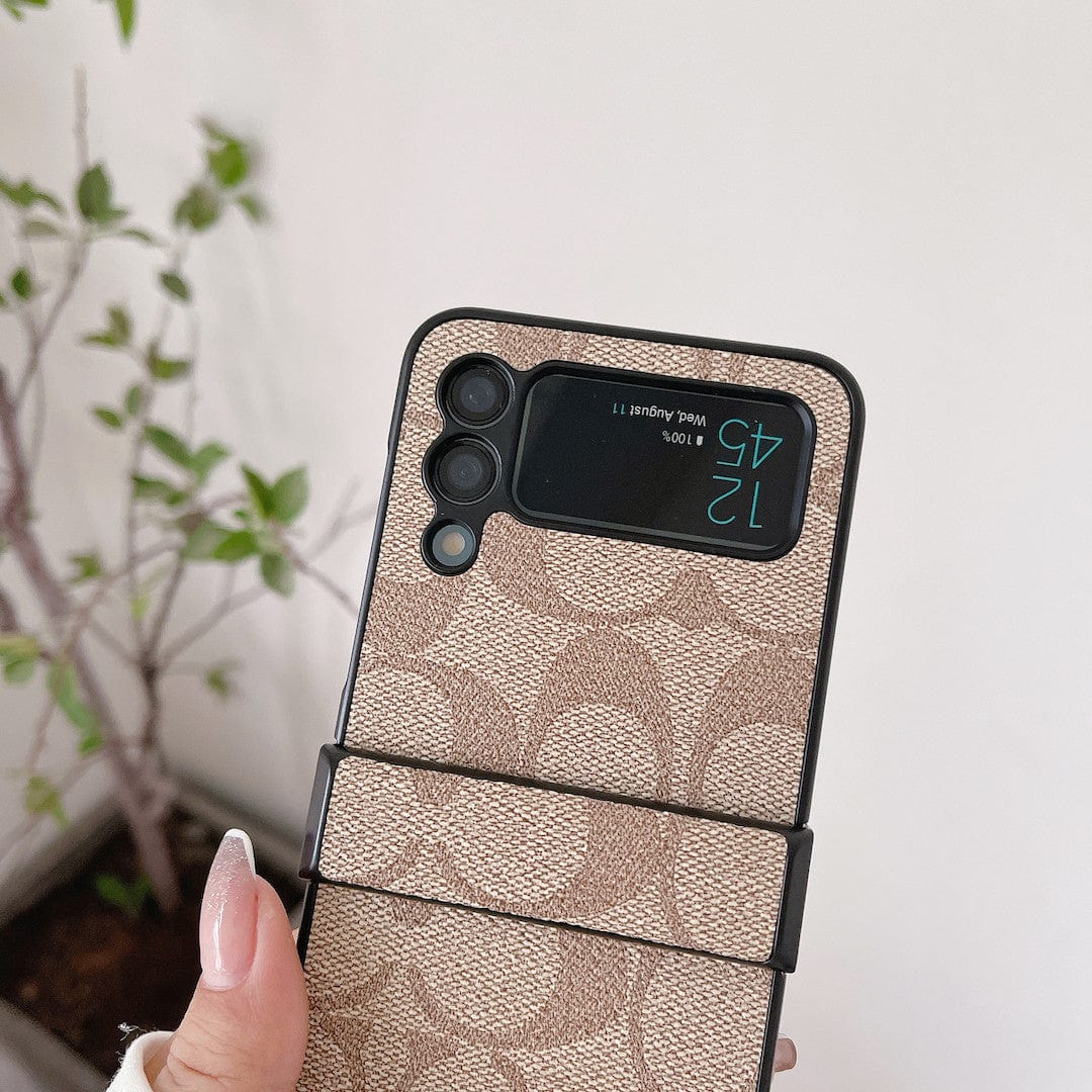 Tunde Store Coach Z Flip Samsung Phone Case with Finger Strap