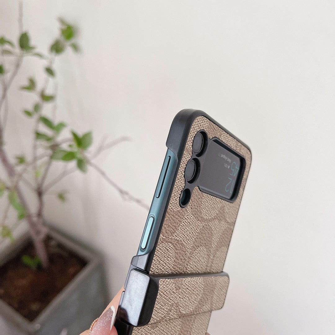 Tunde Store Coach Z Flip Samsung Phone Case with Finger Strap