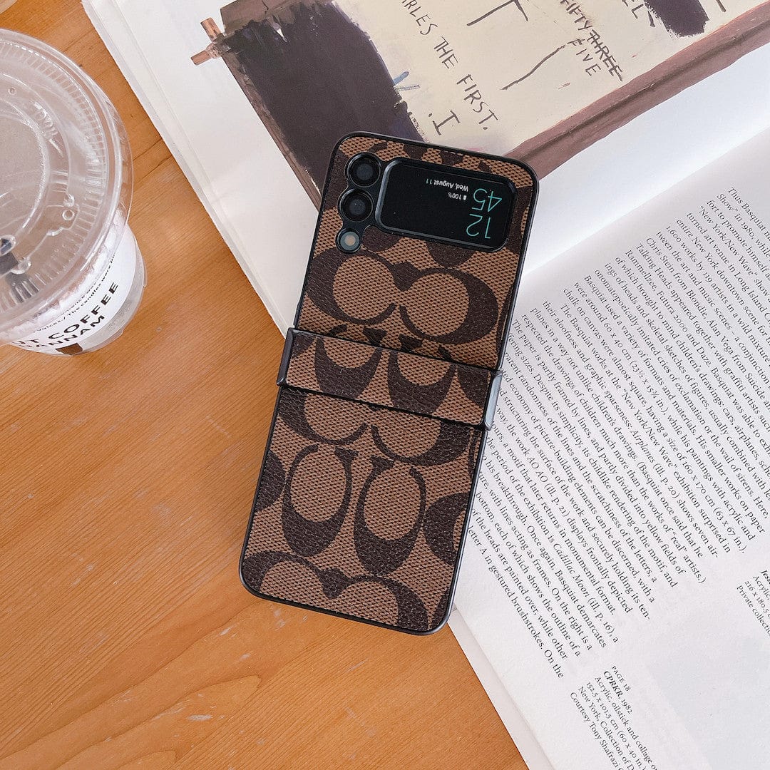 Tunde Store Coach Z Flip Samsung Phone Case with Finger Strap
