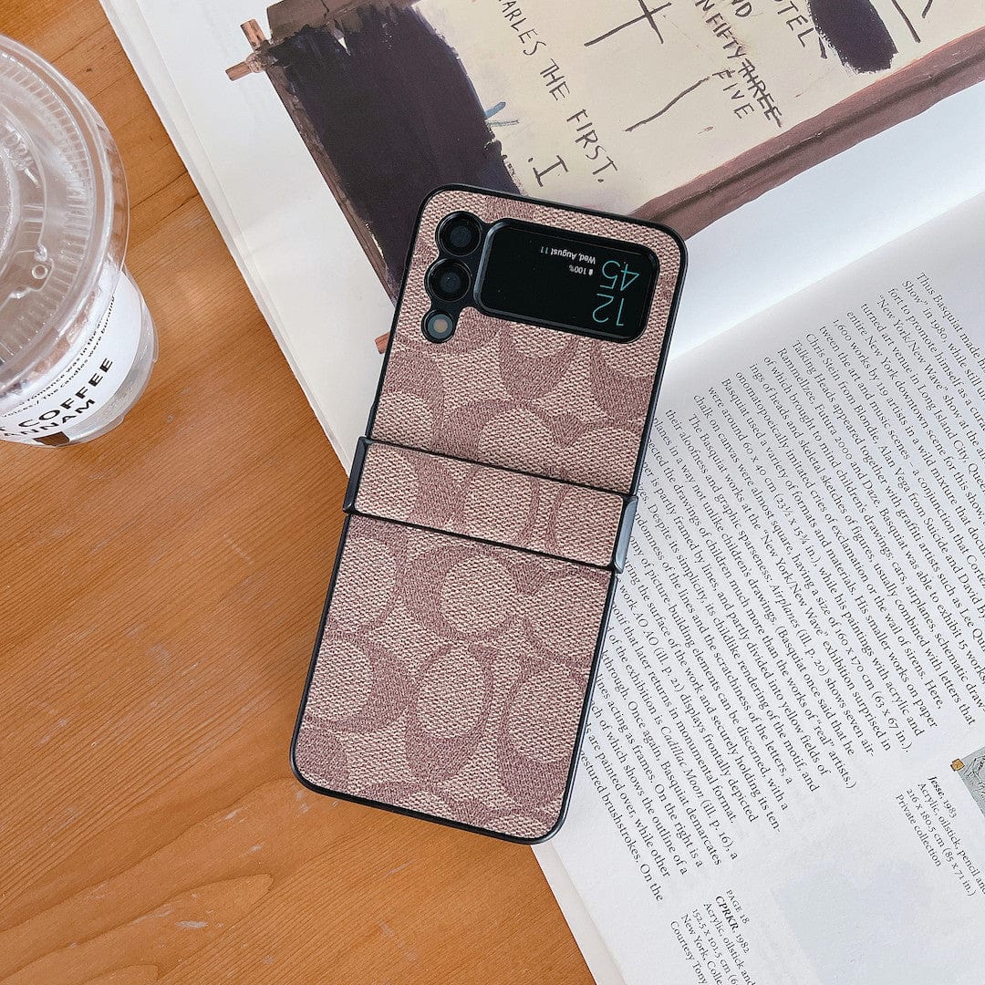 Tunde Store Coach Z Flip Samsung Phone Case with Finger Strap
