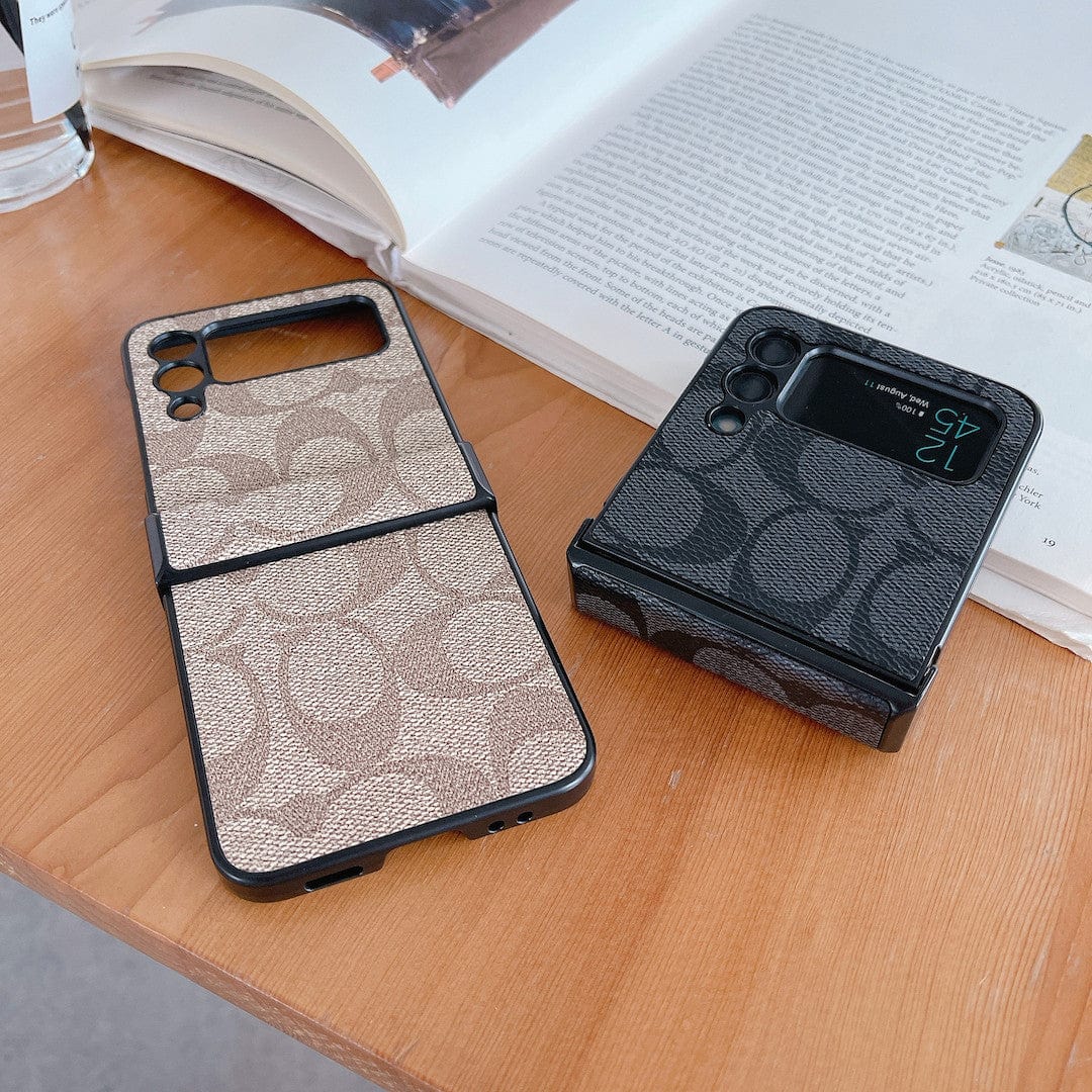 Tunde Store Coach Z Flip Samsung Phone Case with Finger Strap