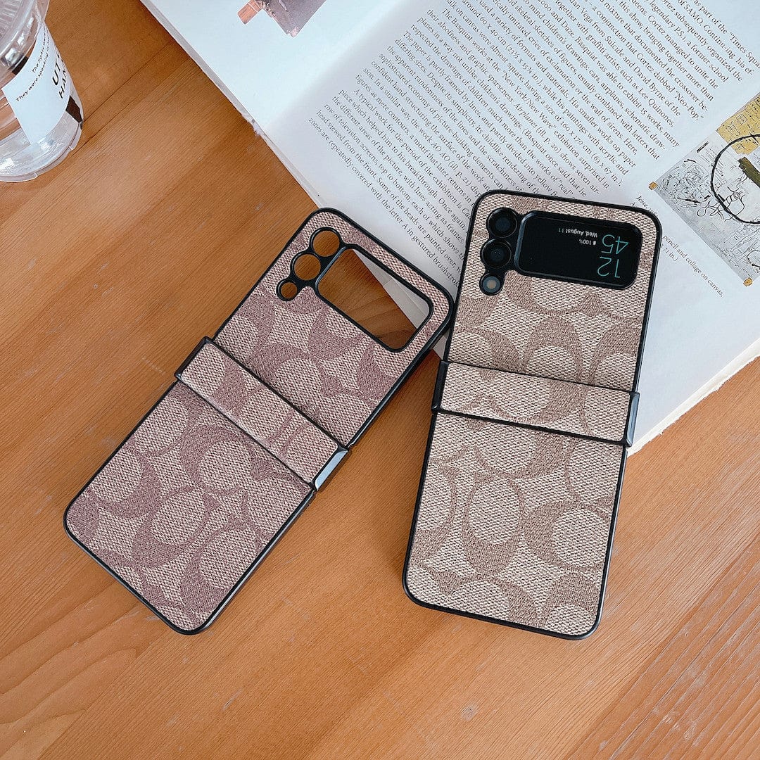 Tunde Store Coach Z Flip Samsung Phone Case with Finger Strap