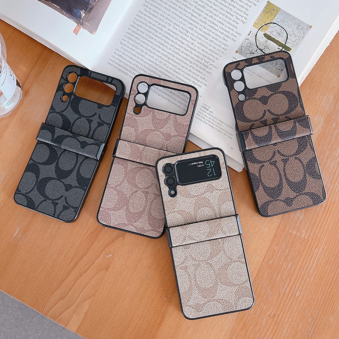 Tunde Store Coach Z Flip Samsung Phone Case with Finger Strap