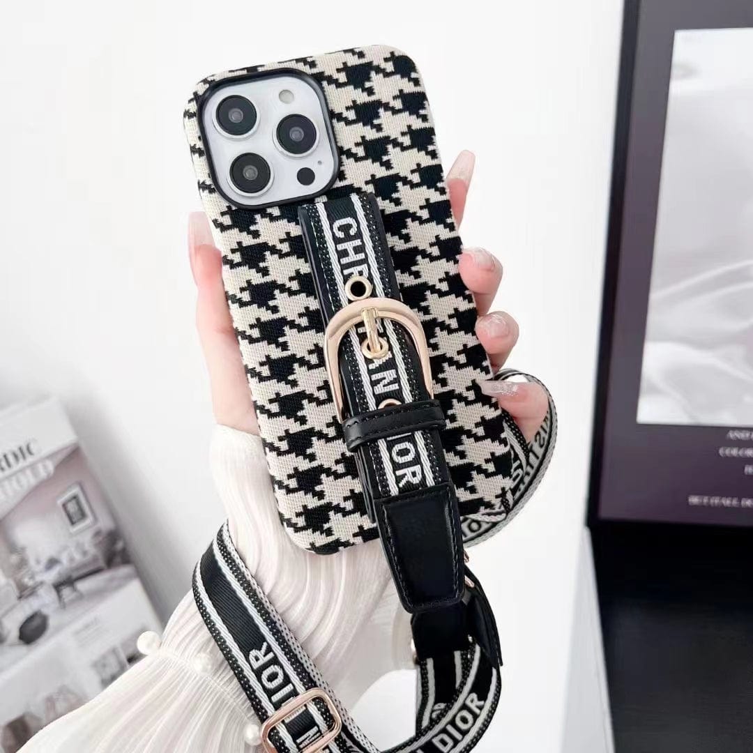 Tunde Store Dior Designer Strap iPhone Cases with Adjustable Lanyard