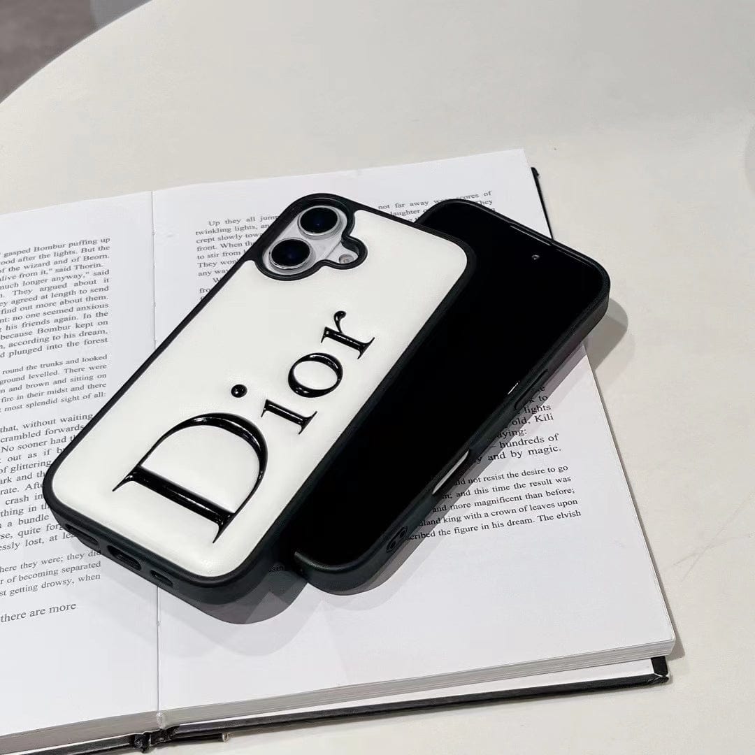 Tunde Store Dior Embossed Logo Leather iPhone Case