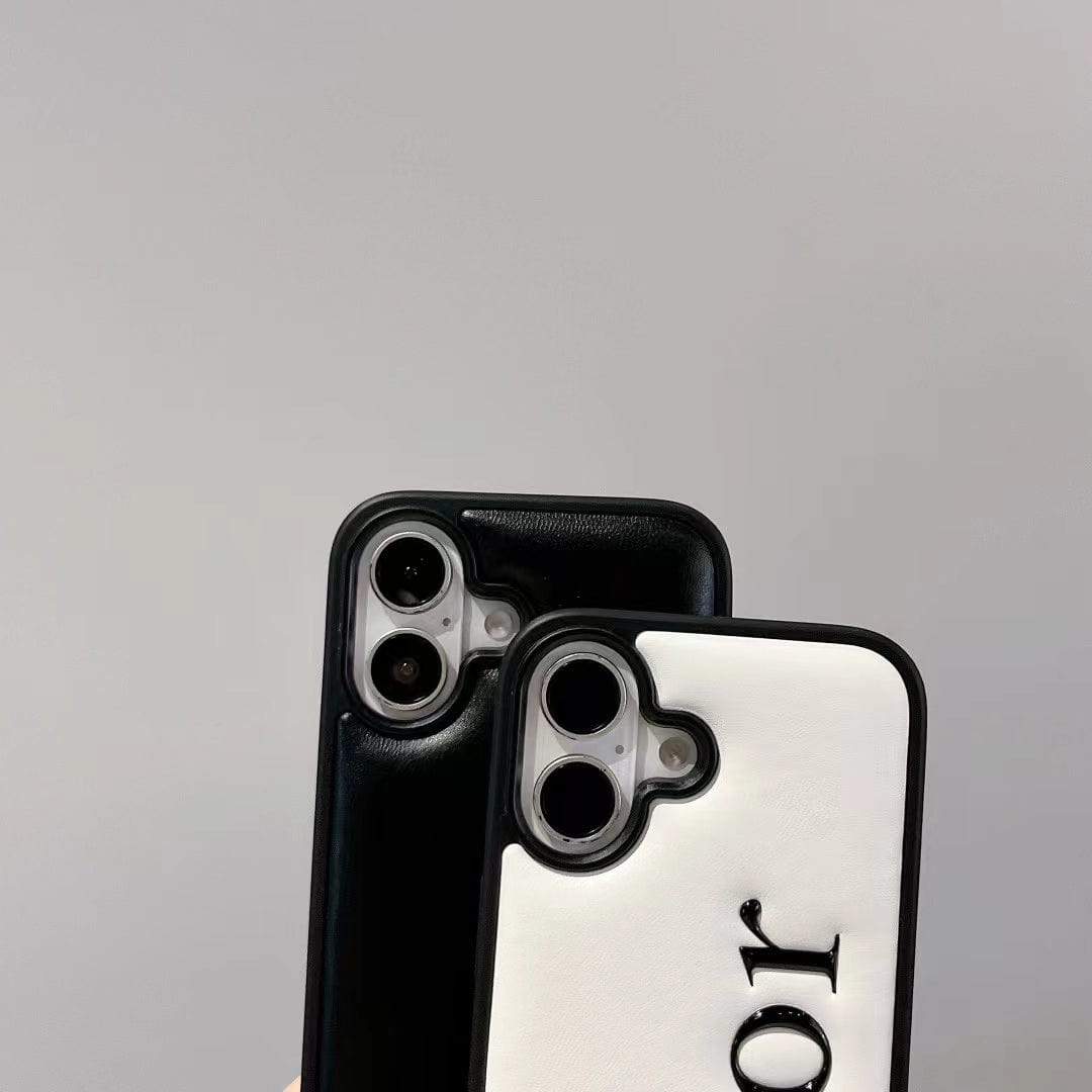 Tunde Store Dior Embossed Logo Leather iPhone Case