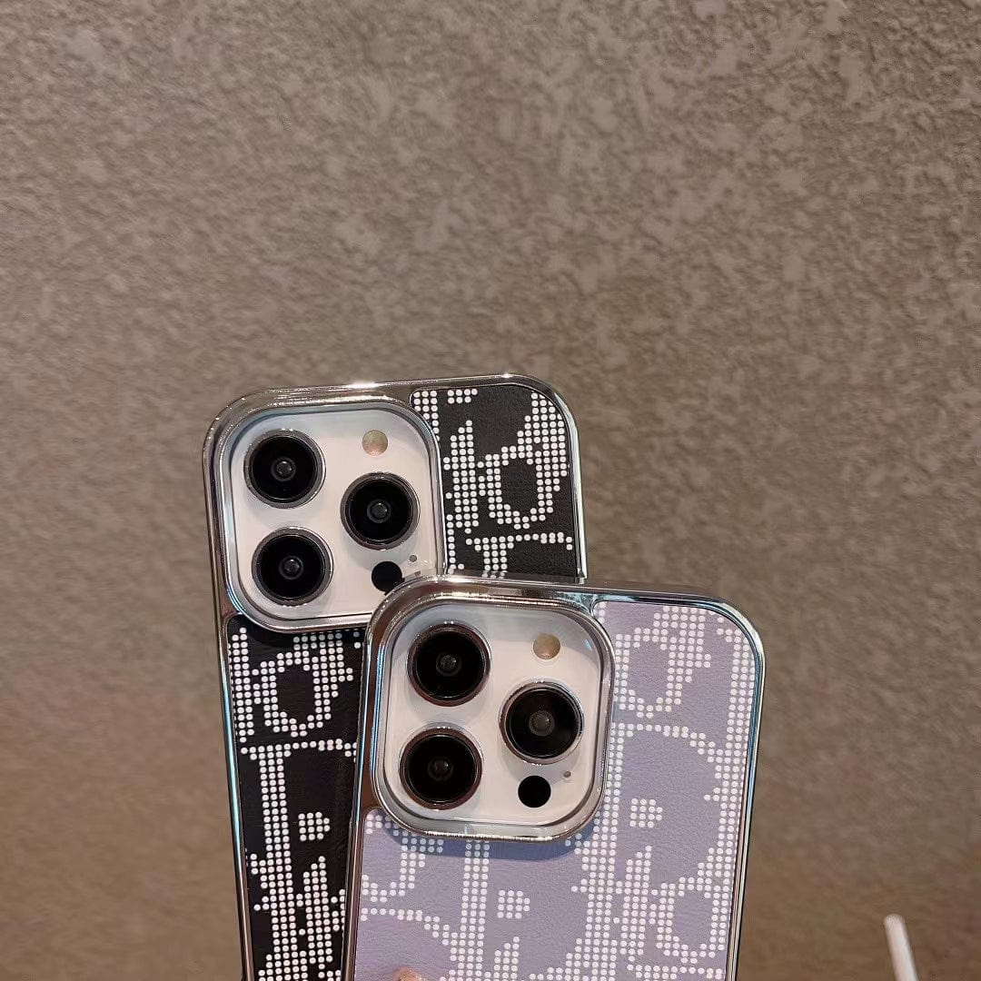 Tunde Store Dior iPhone Cases with Iconic Pattern and Pearl Accent