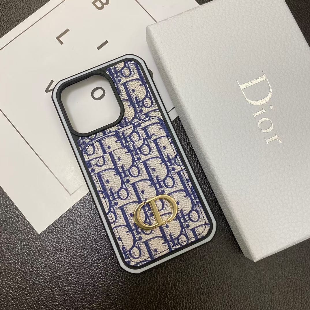 Tunde Store Dior Monogram iPhone Cases with Card Holder - Dual Design Collection