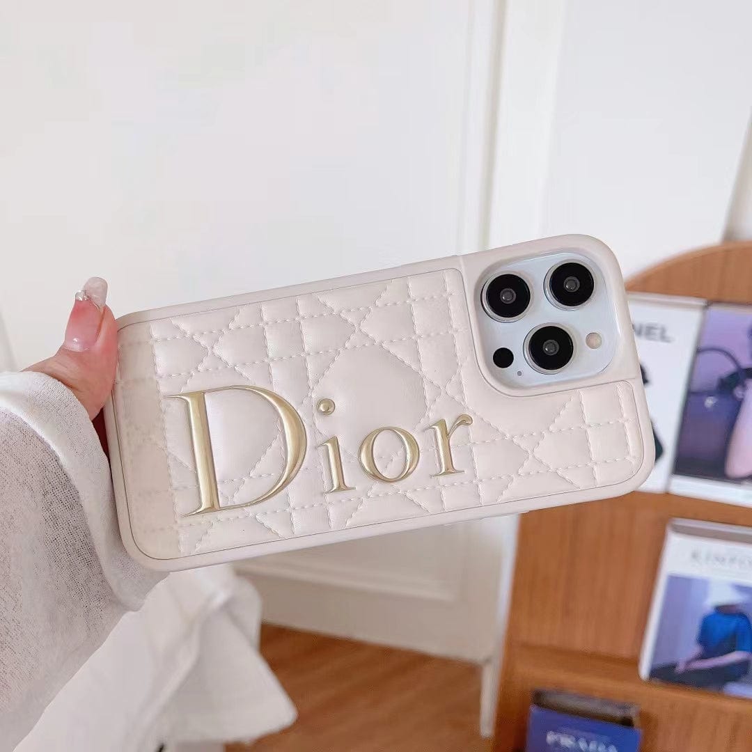 Tunde Store Dior Quilted Leather iPhone Cases with Embossed Logo