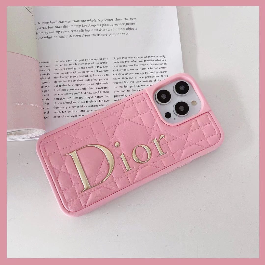 Tunde Store Dior Quilted Leather iPhone Cases with Embossed Logo