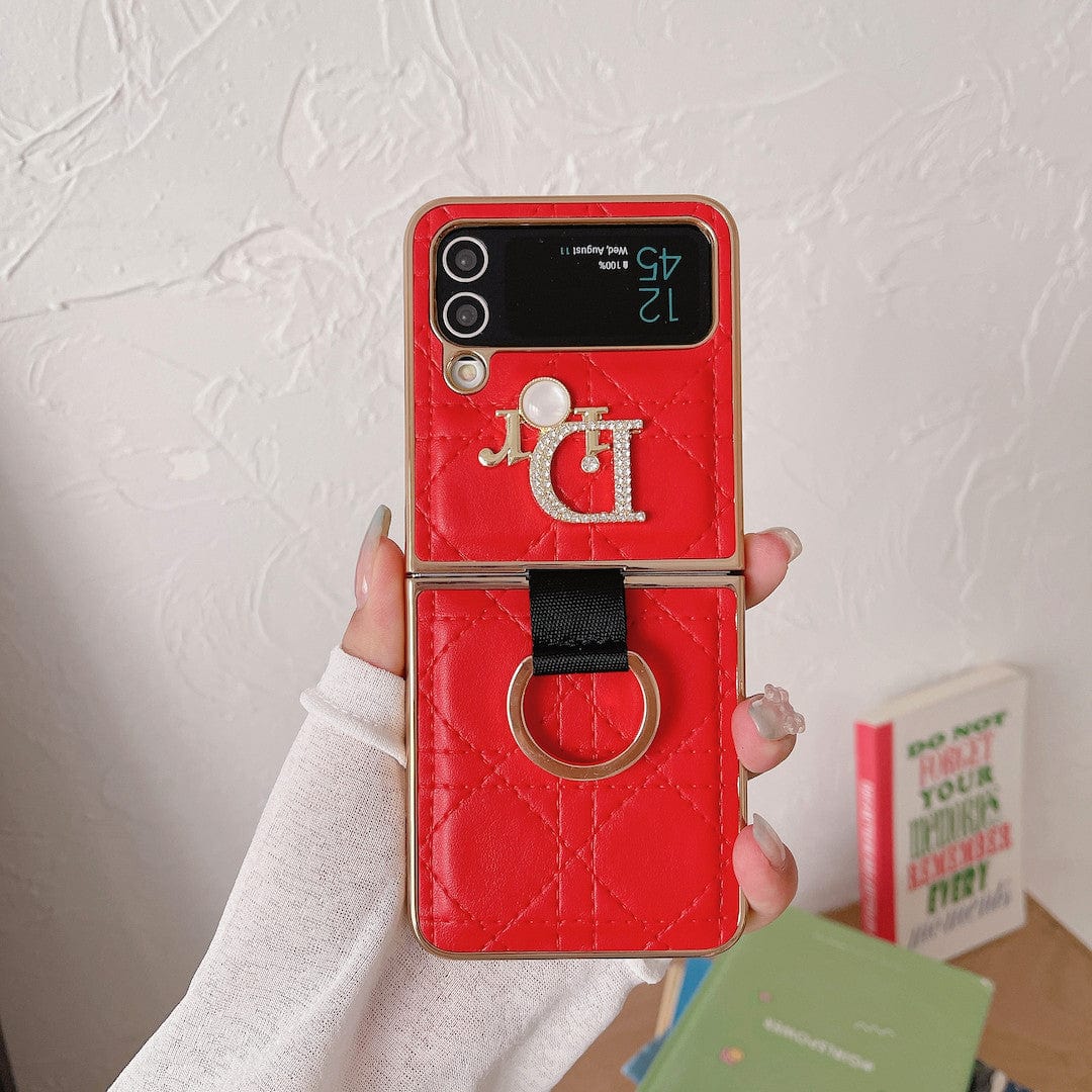 Tunde Store Dior Z Flip Phone Case with a Finger Ring | Samsung Cover