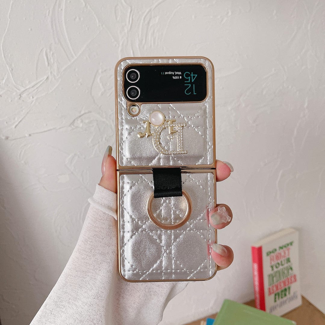 Tunde Store Dior Z Flip Phone Case with a Finger Ring | Samsung Cover