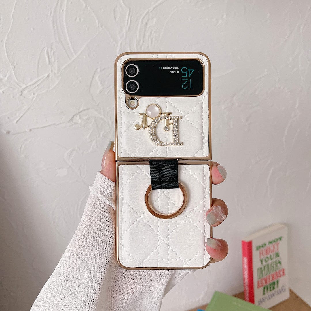 Tunde Store Dior Z Flip Phone Case with a Finger Ring | Samsung Cover