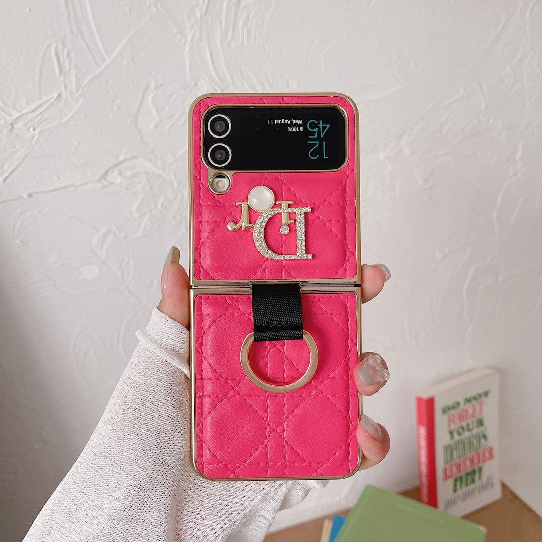 Tunde Store Dior Z Flip Phone Case with a Finger Ring | Samsung Cover