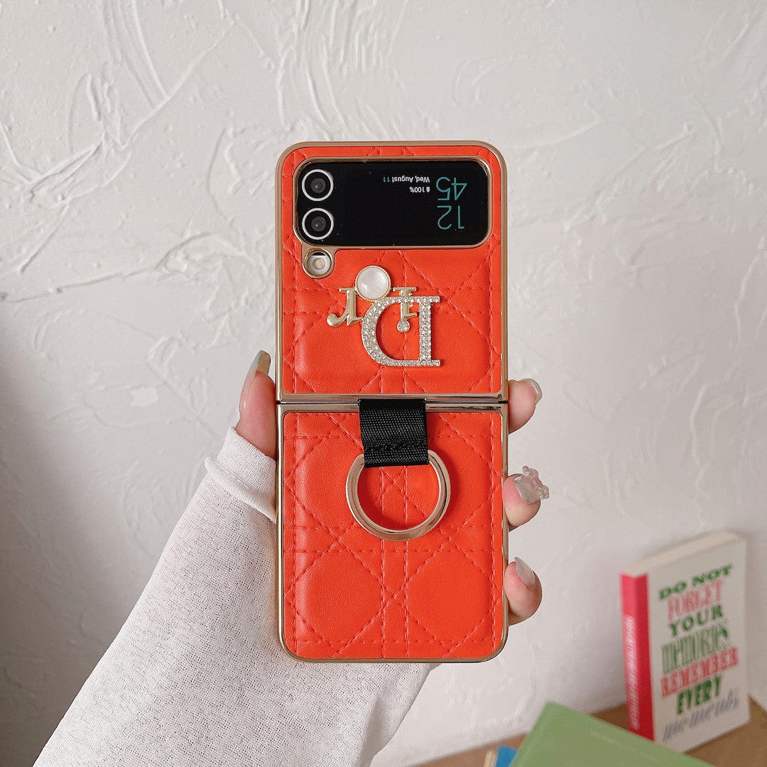 Tunde Store Dior Z Flip Phone Case with a Finger Ring | Samsung Cover